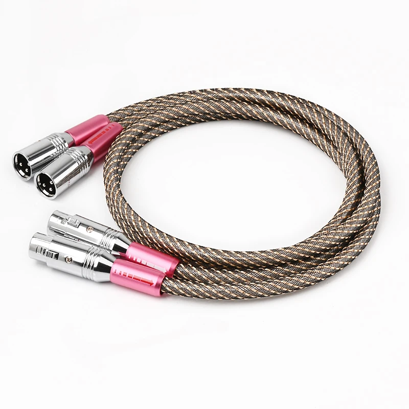 كابل HiFi XLR للميكروفون عالي النقاء OFC مطلي بالفضة مع حماية رباعية احترافية 2XLR ذكر إلى 2XLR أنثى #2