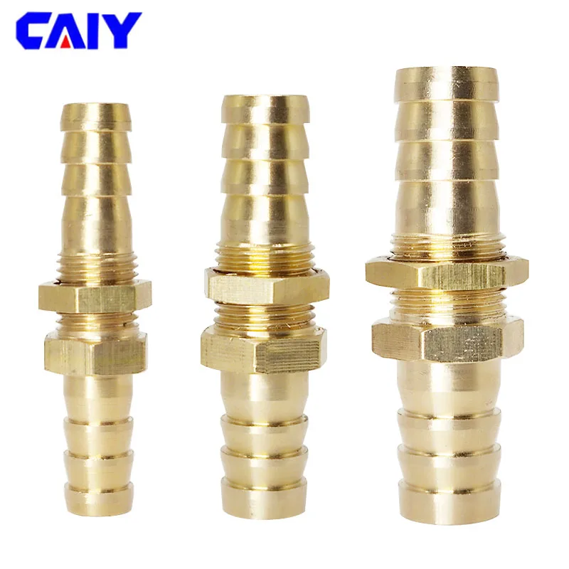 

Pipe 6 8 10 12 14 16mm Hose Barb Bulkhead Brass Barbed Tube Pipe Fitting Coupler Connector Adapter For Fuel Gas Water Copper