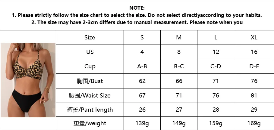 セクシーなヒョウ柄クロスビキニセット 2025 女性ホルタープッシュ