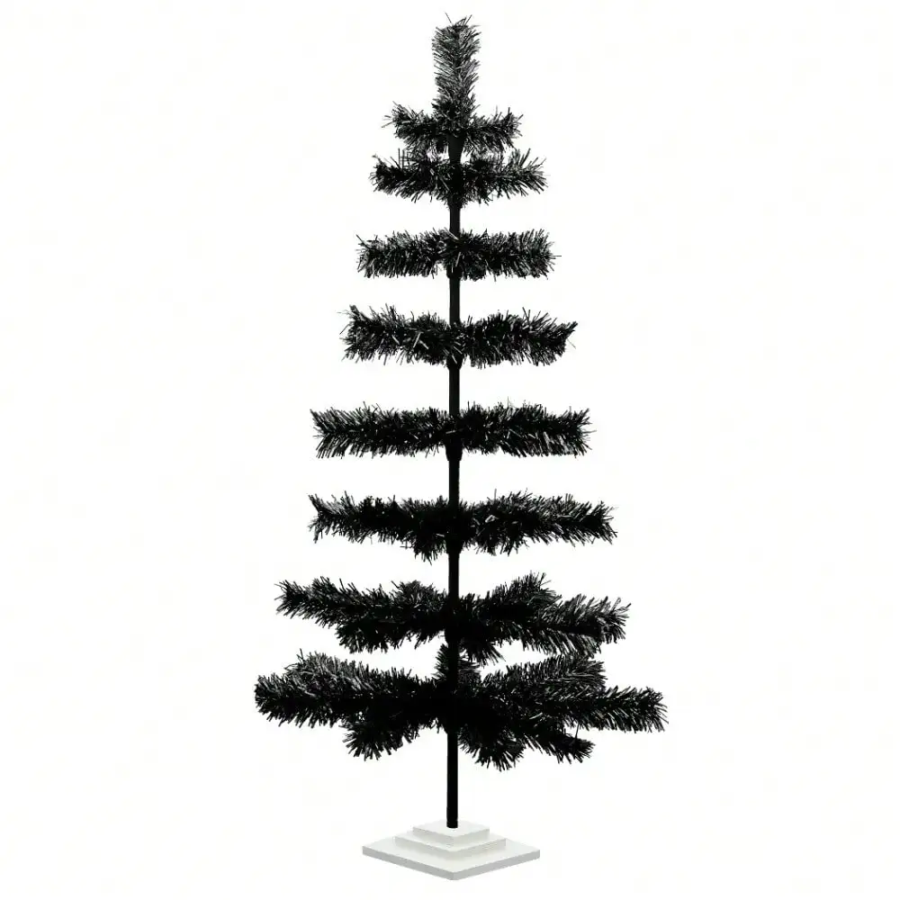 

48'' Christmas Tree Tinsel Feather Style Holiday Tree 4FT Table-Top