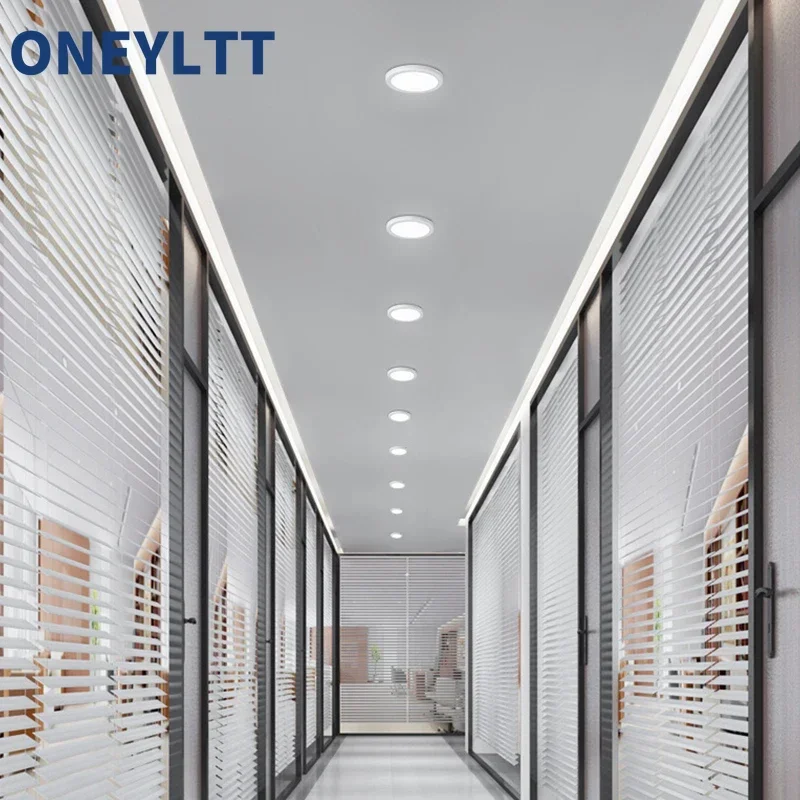 Oświetlenie panelowe LED Ultra cienka oprawa sufitowa typu Downlight 50 mm do 200 mm z wyciętym otworem Regulowana lampa panelowa AC85-265V Lampa