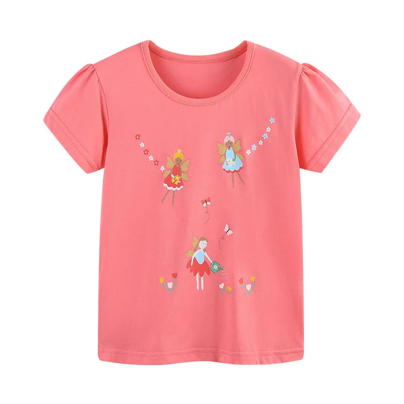 Short Sleeve Girls Tshirts 2-7T Summer Fairy Tale Girls Clothes Baby Girls Tees Tops  Shirts Kids T shirts Boys Girls Clothing
