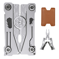 14 in 1 Folding Stainless Steel Wallet Tool Card with Pliers, Knife, Bottle Opener,Hexagon Spanner Lightweight EDC Tools