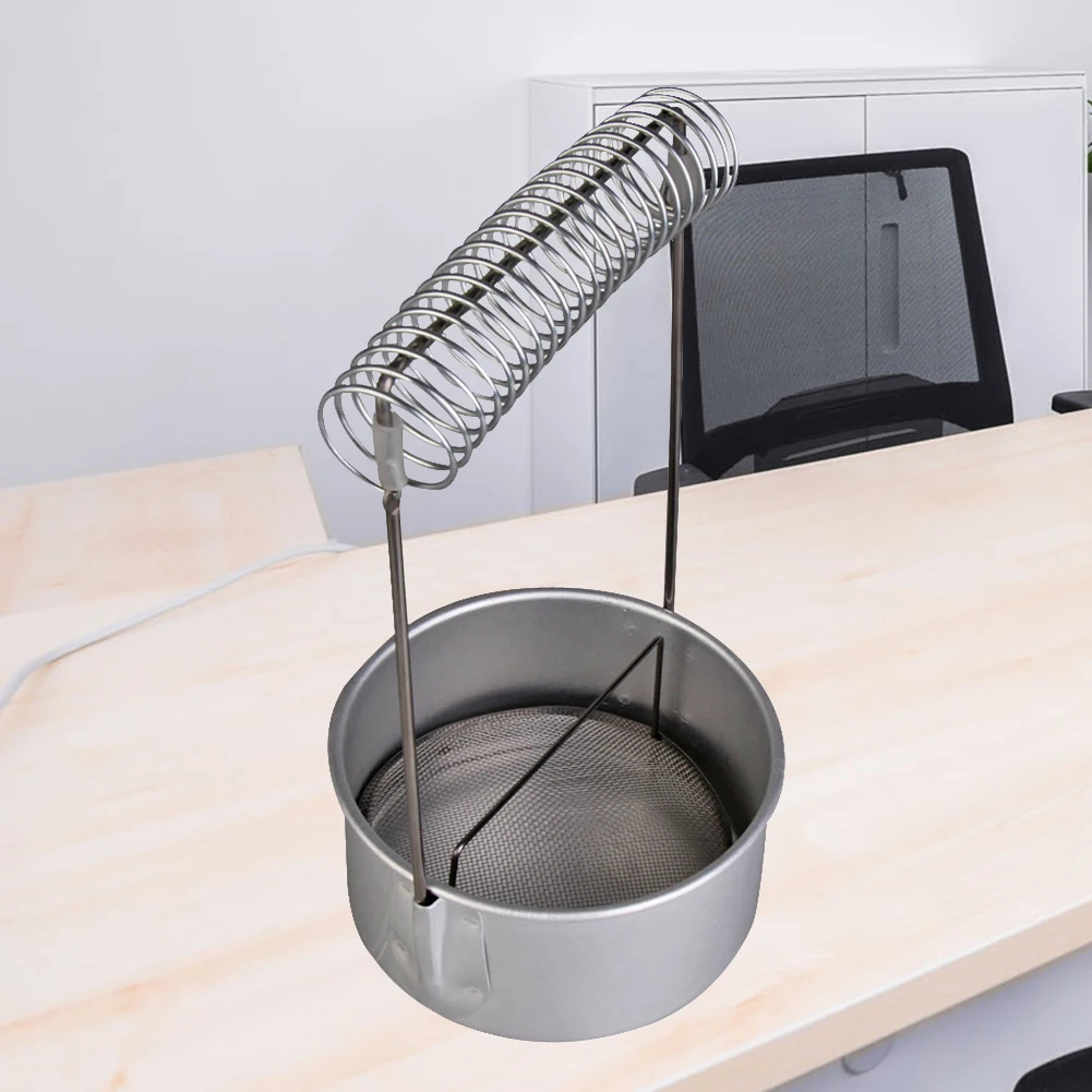 

Paint Brush Cleaner with Screen and Holder Spring Brush Pen Holders Portable Removable Filter Stainless Steel School Stationery