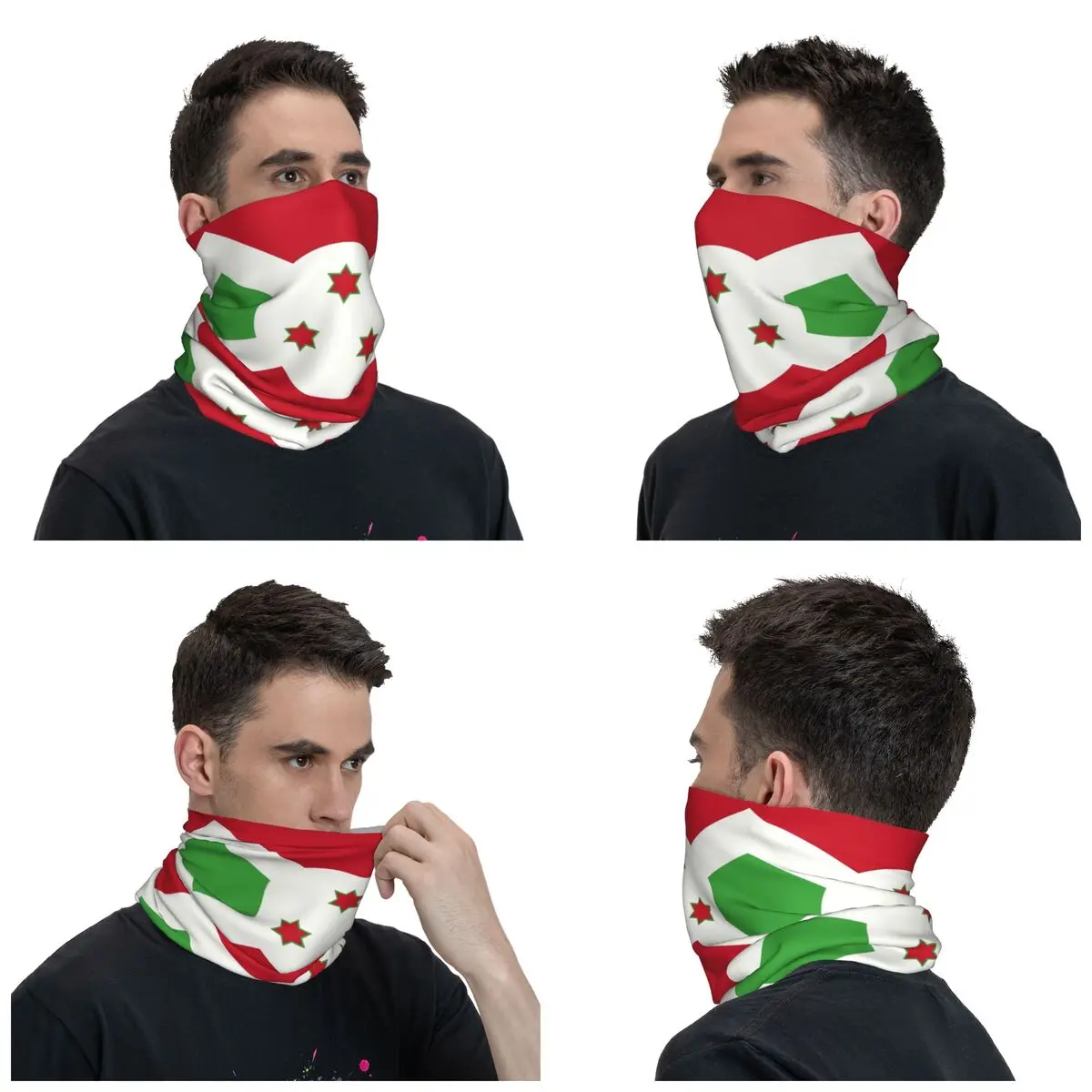 Flag Of Burundi Bandana Neck Warmer Men Women Winter Hiking Ski Scarf Gaiter Face Cover