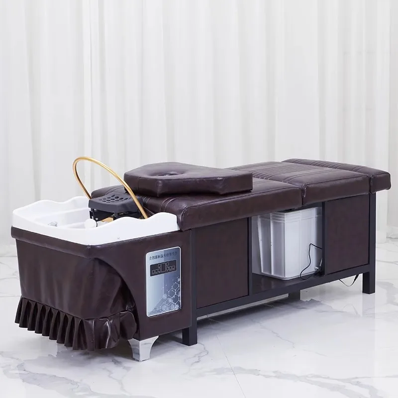 Barber Shop Hairdressing Shampoo Chairs Modern Luxury Ergonomics Comfort Shampoo Bed Haircutting Salon Furniture Peluqueria FYSC