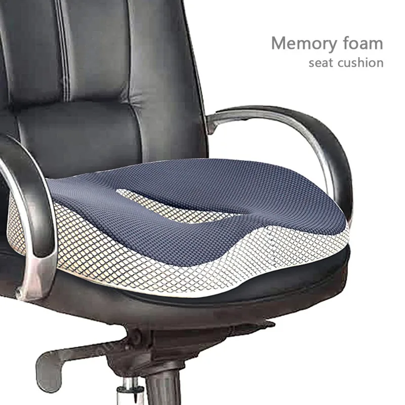 Slow Rebound Memory Foam Seat Cushion Orthopedic Butt Pillow for Office Chair Car Sitting Pain Relief