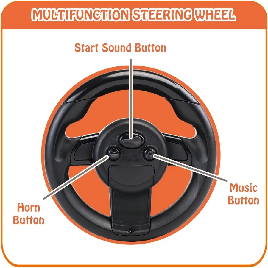 Juguetes para niños pequeños con almacenamiento debajo del asiento, camión de bomberos con música y volante, coche de empuje para niños pequeños de 1 a 3 años