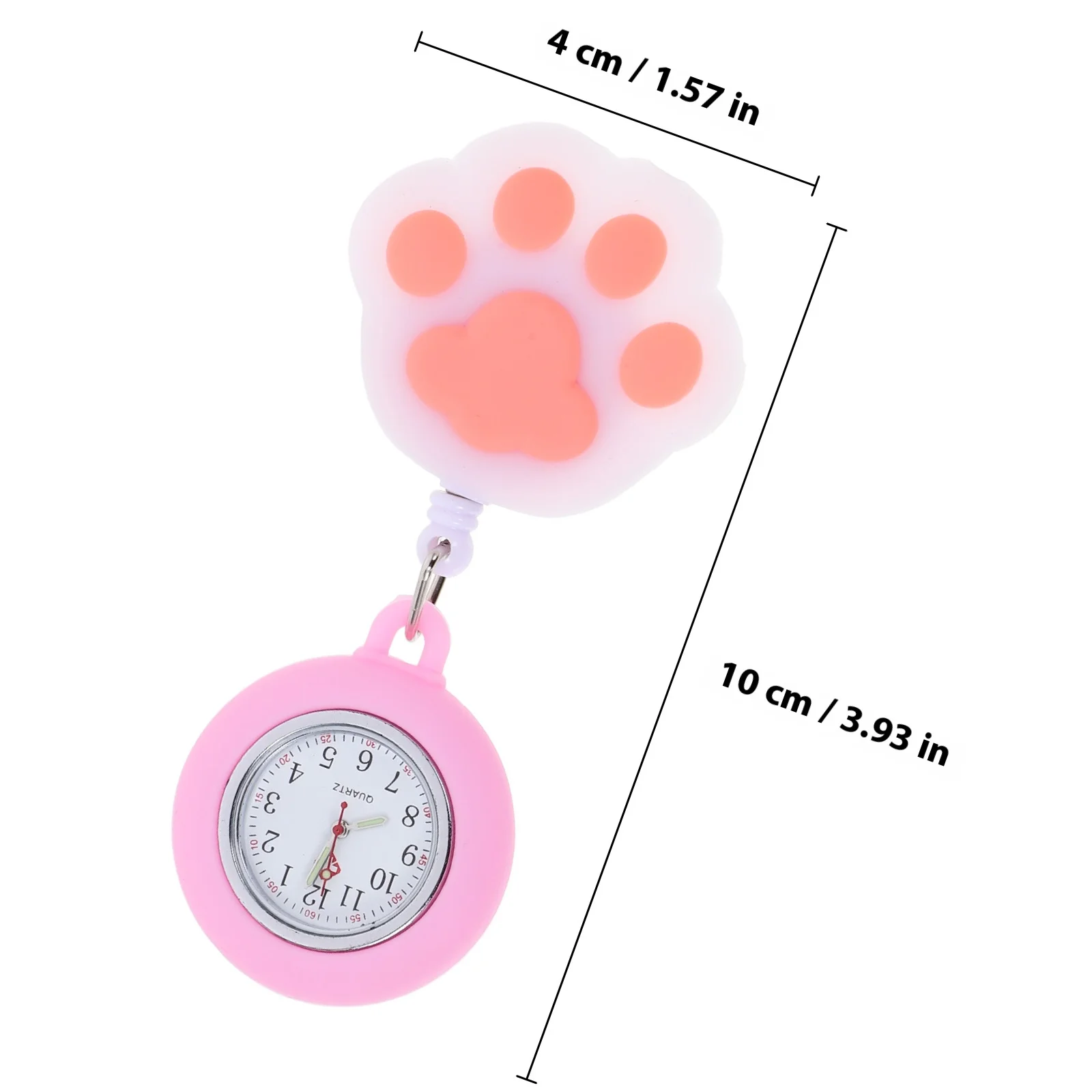 مشبك ساعة جيب للممرضات على شكل مخلب قطة على ساعة كوارتز لزي طبي مضيء هدية تمريض الطبيب #4