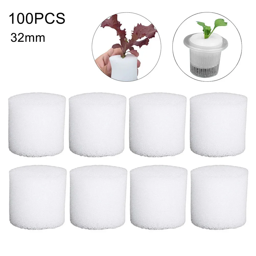 

High Quality Hydroponics Sponge Sponge White Brand New Cultivation Flowerpot Hydroponics Tool 100PCS/Set 30mm*32mm 30mm*40m