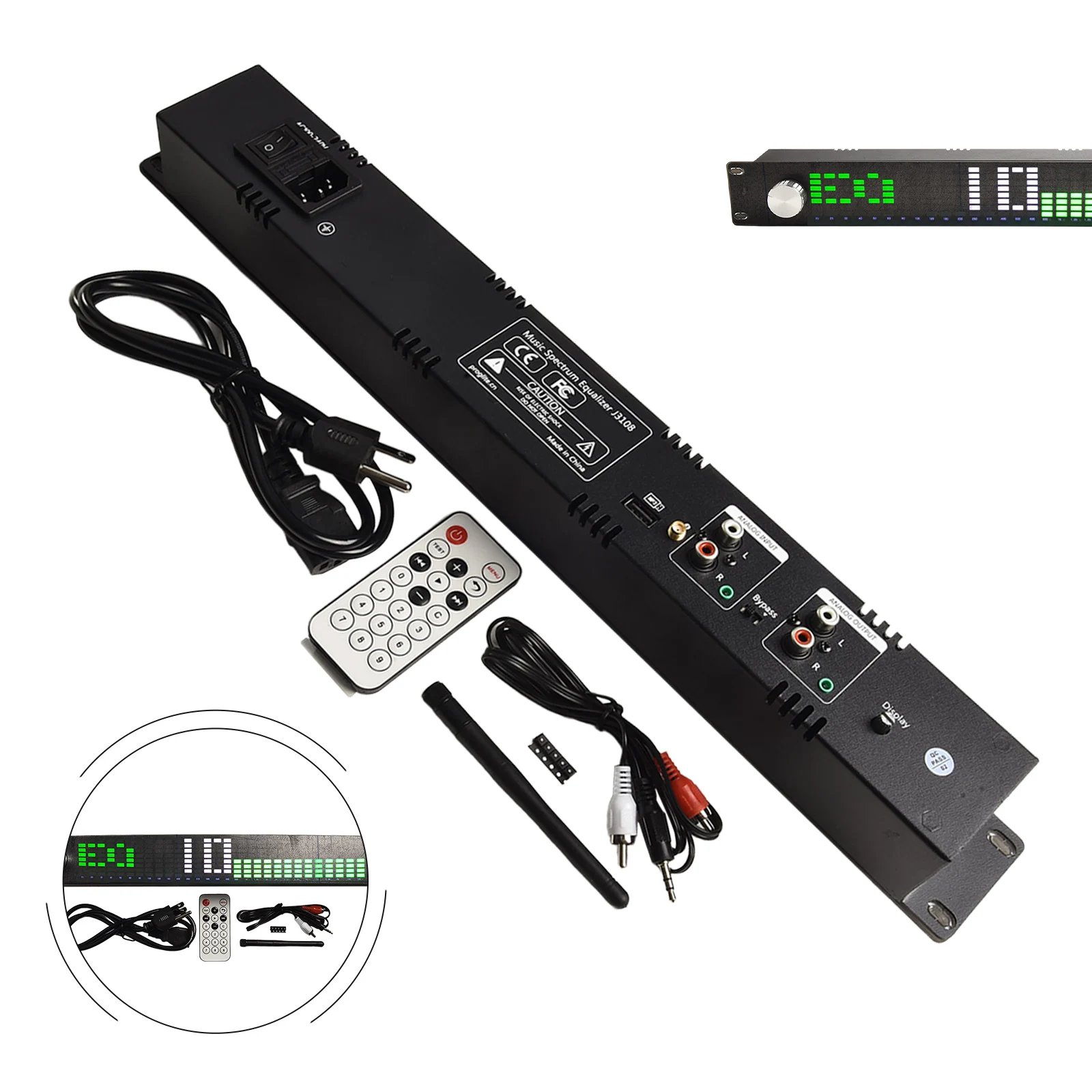 31-Bands Equalizer Dual Channel Music Spectrum Display Professional 15-Bands Digital Equalizer With Remote Control