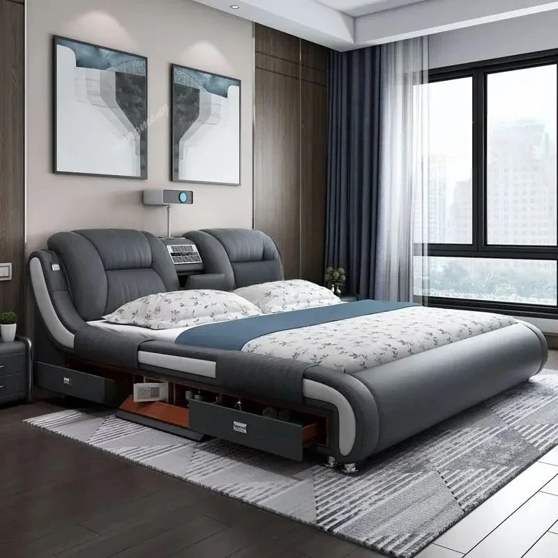 Cabecero de Cama Minimalista, Armario para Dormir, Cama Doble Multifuncional, Literas Modernas de Lujo para Adolescentes, Muebles para el Hogar