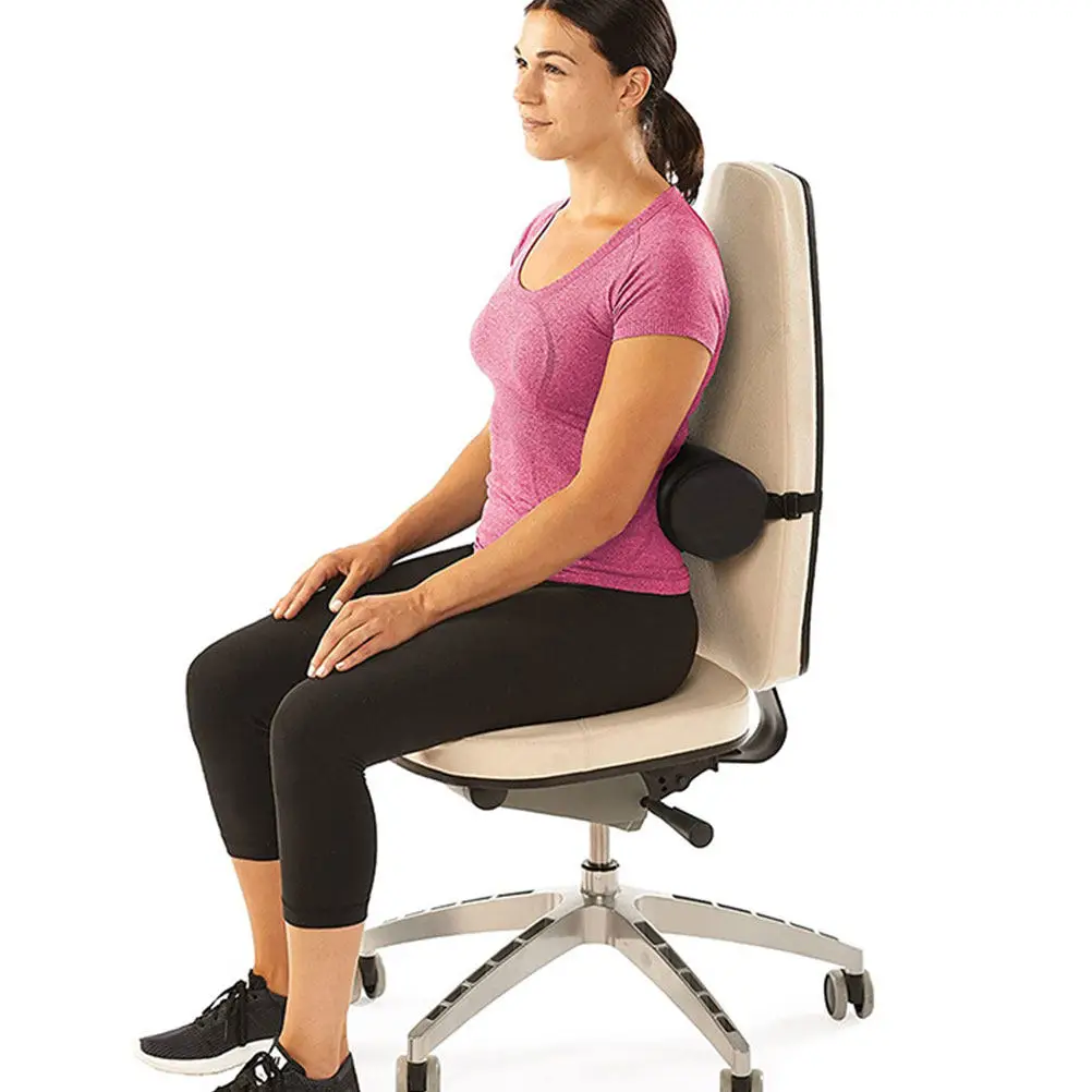Cylindrical Lumbar Pillow Memory Foam Adjustable Height Angle for Driving Car Office Chair Home Back Neck Support