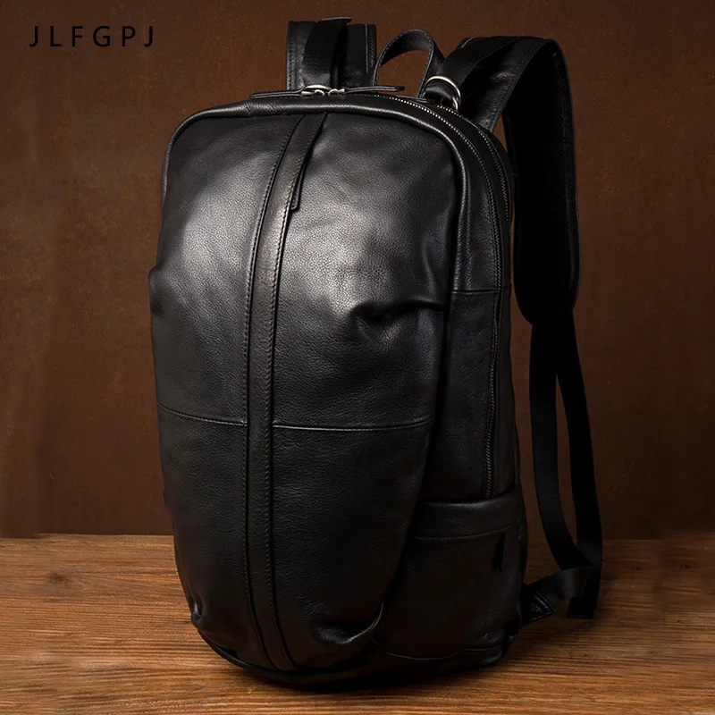 JLFGPJ Men\'s Casual Genuine Leather Travel Backpack Head Layer Cowhide Outdoor Fashion Original Computer Bag