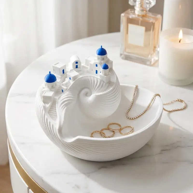 (Plastic Shell Key Bowl for Entryway Table, Candy Dish Trinket Tray Jewelry Holder, Desktop Decorative Storage Bowl for Keys)