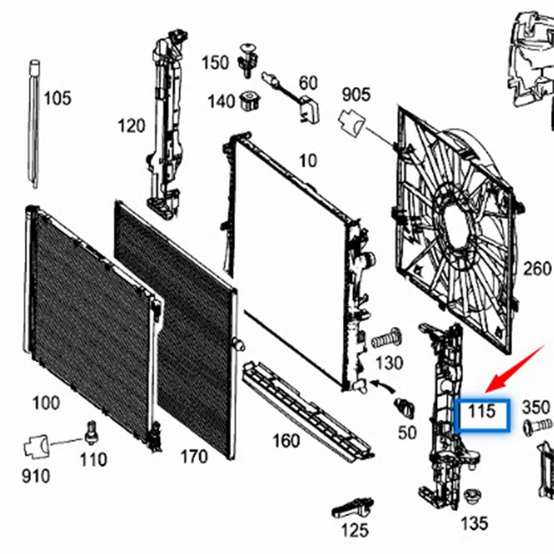 

AX94-1 Pair Condenser Brackets Water Cooler Support Frame For Mercedes-Benz S-Class W222 R231 C217 0995041918 0995042018