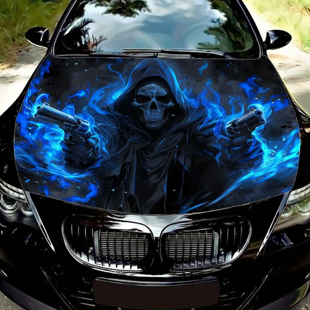 

Dark Covenant: The Mysterious Power of Skulls and Dual Guns; Car Vinyl Wraps, Vinyl Car Hood Graphics, Classic Vin Design Graphi