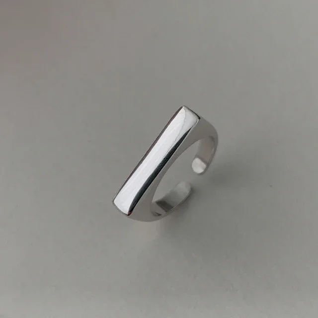 Women's Handmade Irregular Strip 925 Sterling Silver Ring