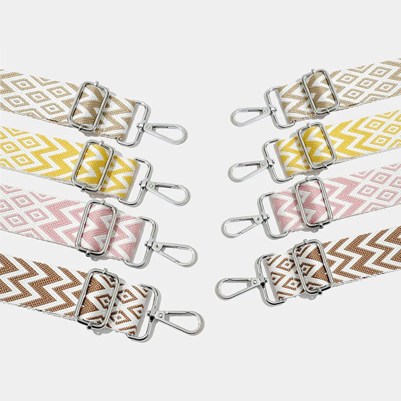 حزام حقيبة كتف واحد، حزام كتف كروس من قماش الجاكار المنسوج، ملحقات حقيبة ظهر قابلة للتعديل على الطراز العرقي