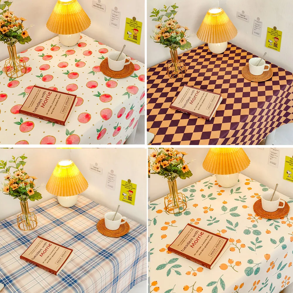 Table cover Waterproof Oil-Proof PEVA table cover Stripe Wave Pattern Plastic TableCloth Party Outdoor BBQ Mats table protector