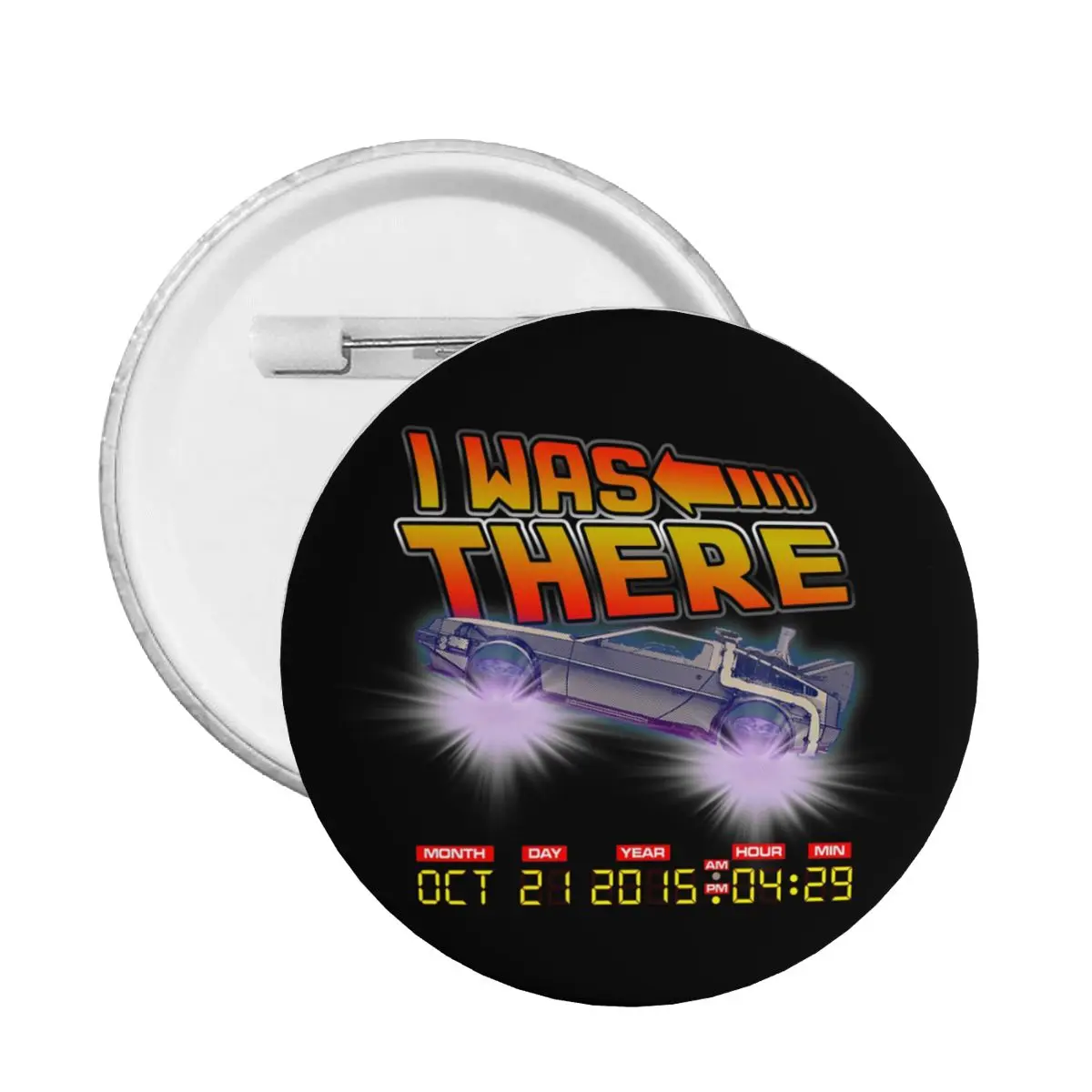 Back To The Future Pin Back Buttons for Clothes Customizable 1980s Great Scott The Time Machine Badges Brooch Pinback