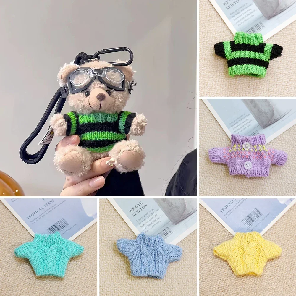 For 17cm Labubu Winter Sweater Strawberry Love Doll Clothes Ropa for Labubu V2 V1 Pattern Kid Toy Gift Doll Accessories