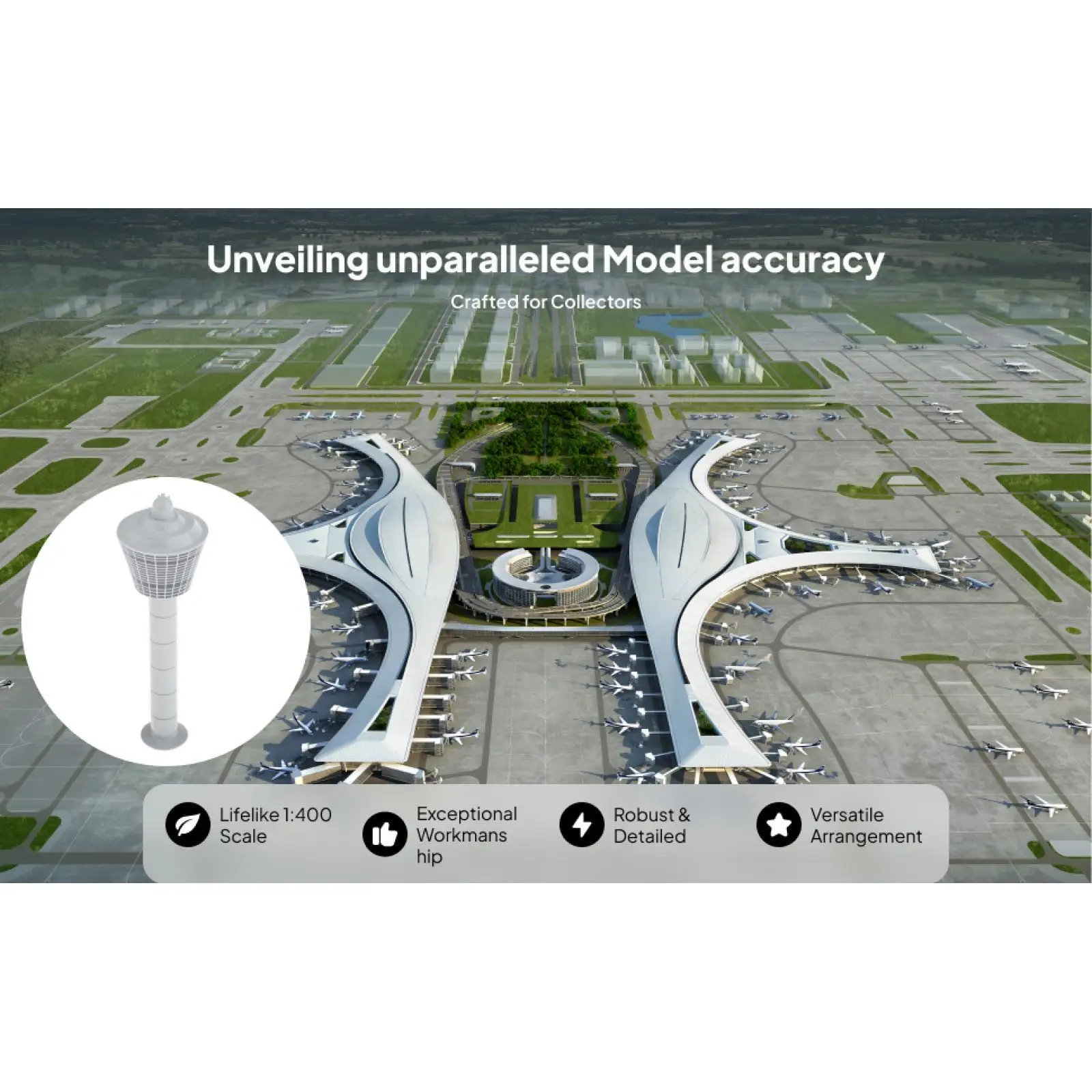 

Mini Airport Tower Model 1 400 Scale DIY Scene Kit Plastic Tower Airplane Model for Model Airport Decoration