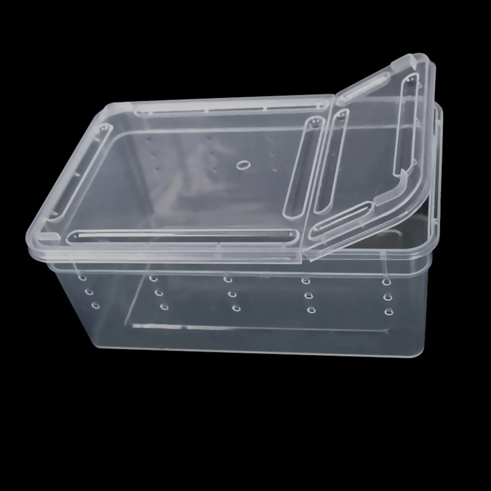 Transparent Plastic Box Small Pet Reptiles Living Box Insect Reptile Scorpion Lizard Breeding Case Container Animal Feeding Tool