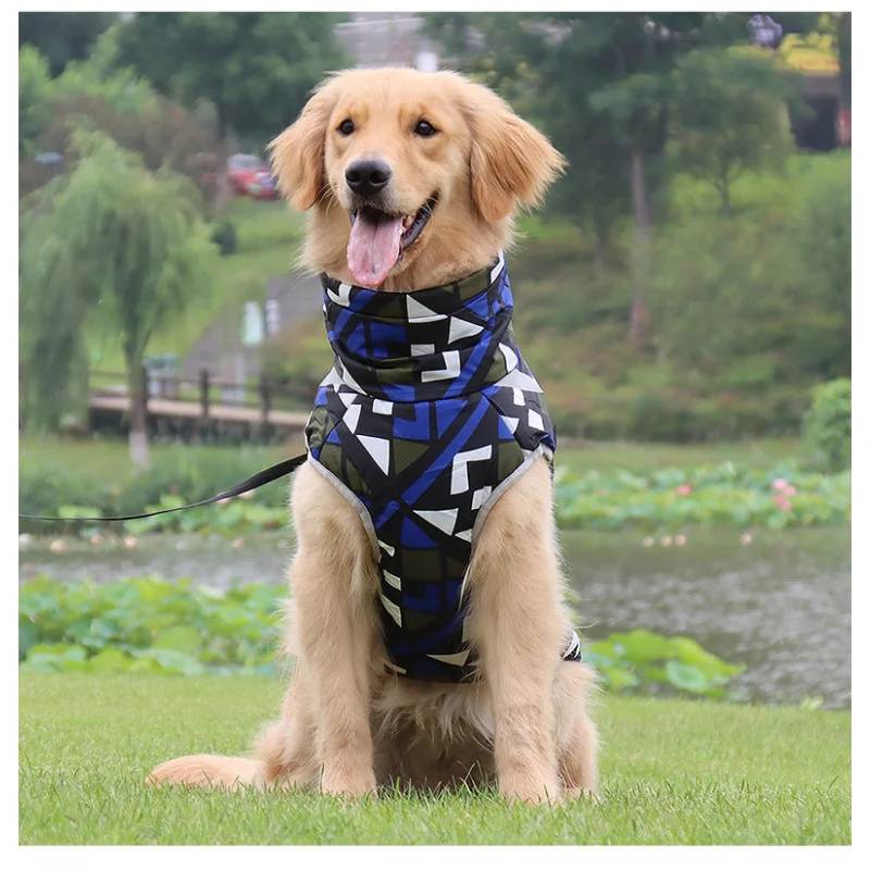 New Pet Clothes Autumn and Winter Warm Dog Clothes Big Dog Reflective Thickened Cotton Padded Clothes