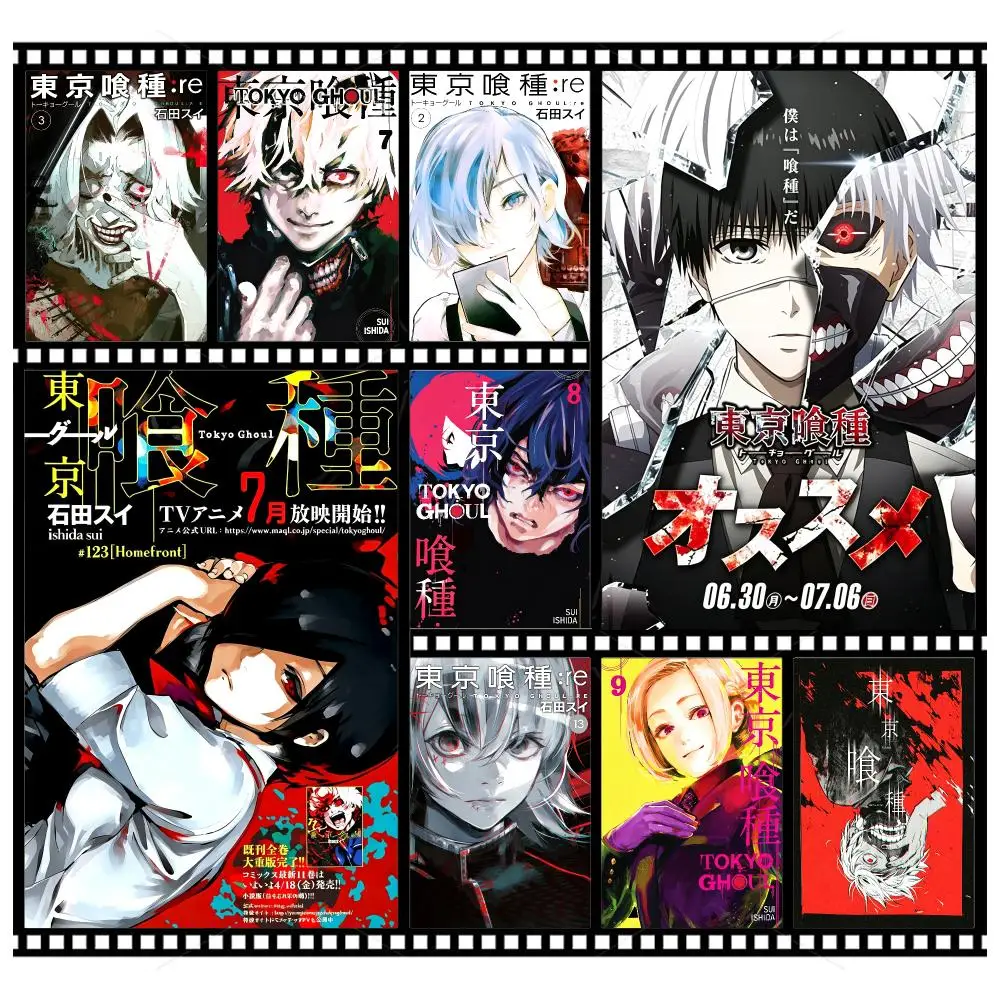 Tokyo Ghoul Dark Fantasy Anime Poster Wall Art Poster HD Waterproof PP Print Bedroom Living Room Office Decor Gift