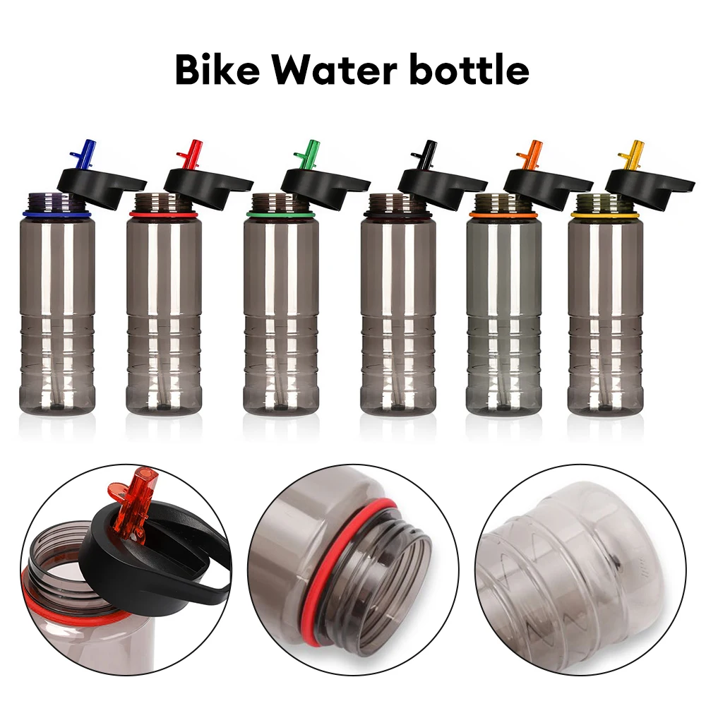 800ML Sports Water Bottle with straw For Camping Hiking Outdoor Plastic Drinkware Bottles Cycling Bike Bottle