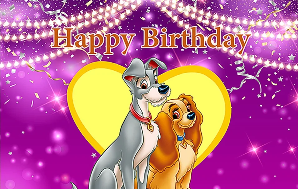 Dog Love Backdrops for Birthday Party Decorations Supplies Dog Photo Background for Lady and The Tramp Baby Shower Banner