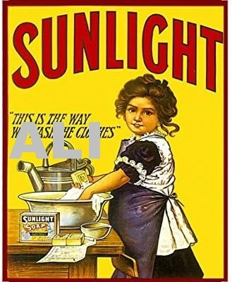Destiny'S Stylish Vintage Sunlight Soap Vintage Advertising Metal TIN Sign Wall Plaque 8