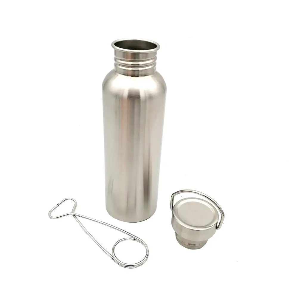 500/750ml Camping Bottle with Pothook Handle Smooth Surface Water Cup Lid Sports Flasks Drinking Kettle for Survival