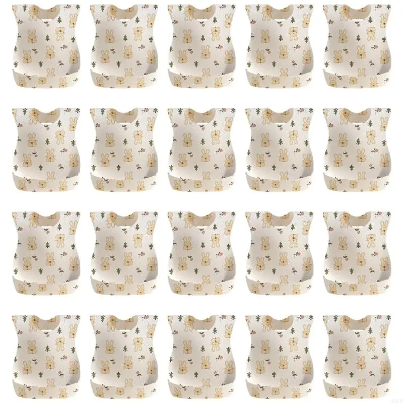 Pack of 20 Disposable Baby Bib Soft Fabric for Infants Toddlers Feeding Mealtime Easy Cleanup A2UB