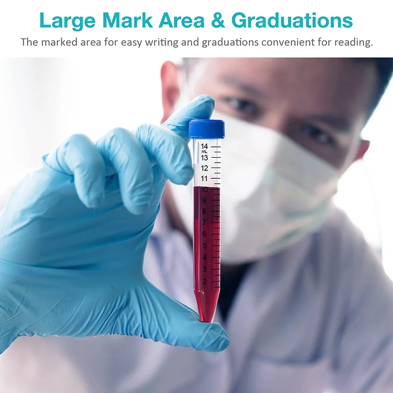 15ml Transparent Screw Cap Centrifuge Tubes with Scale Free-standing Centrifuge Tube Laboratory Vial Container