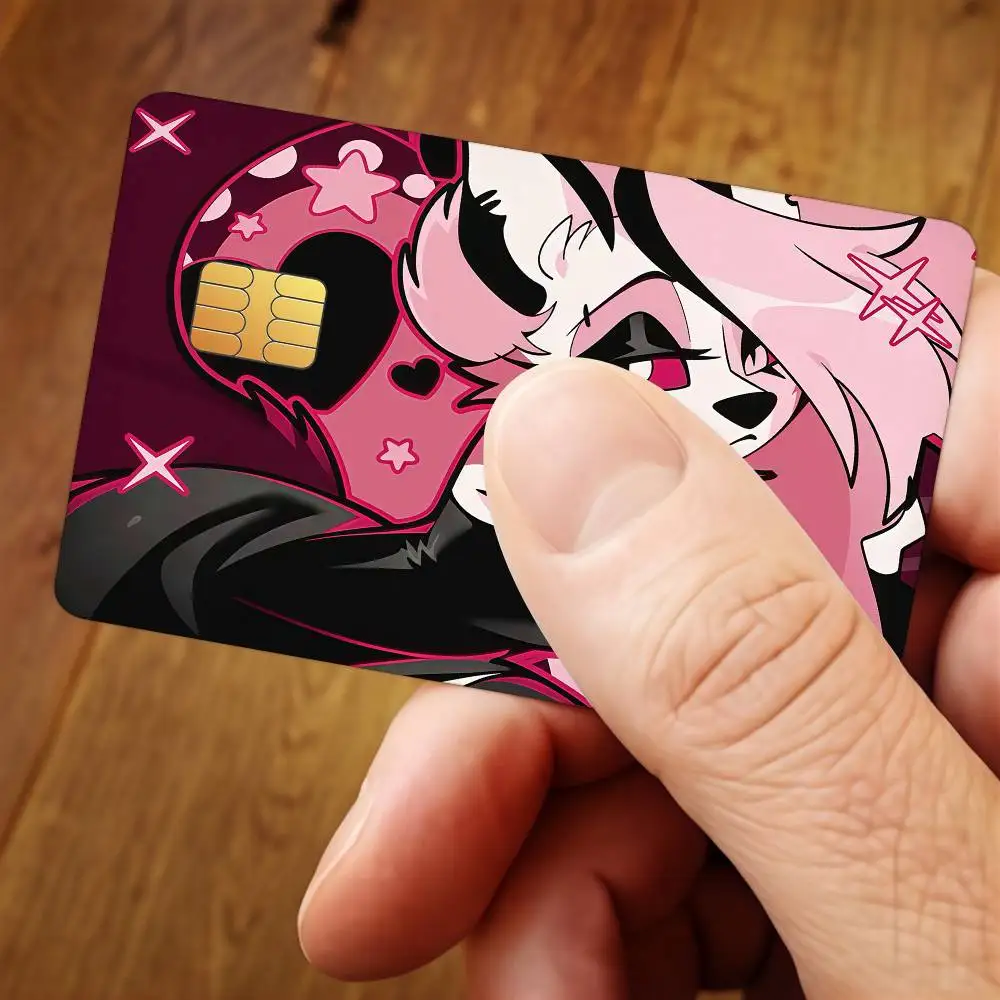 Anime H-Hazbin Hotel-I Credit Card Stickers For Bank Card Bus Metro Cards Waterproof Anti-Scratch Gift 4PCS