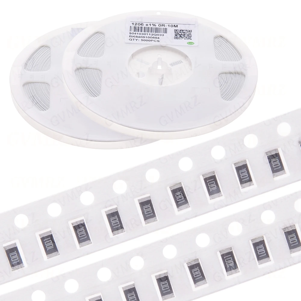 1Reel 5000pcs  0 ohm ~ 10M ohm  1206 1%  percenta  SMD  chip resistor 0 10R 100R 220R 330R 470R 1K 4.7K 10K 10 100 330 470 ohm