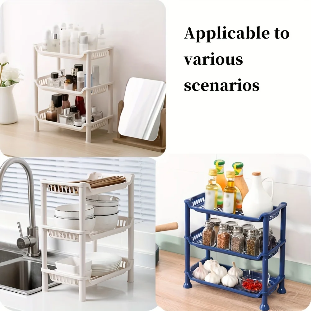 Plastic Bathroom Vanity Countertop Organizer Shelf Multi-Layered Makeup Cosmetic Toiletries Storage Tray  Accessorie Toilet Tool