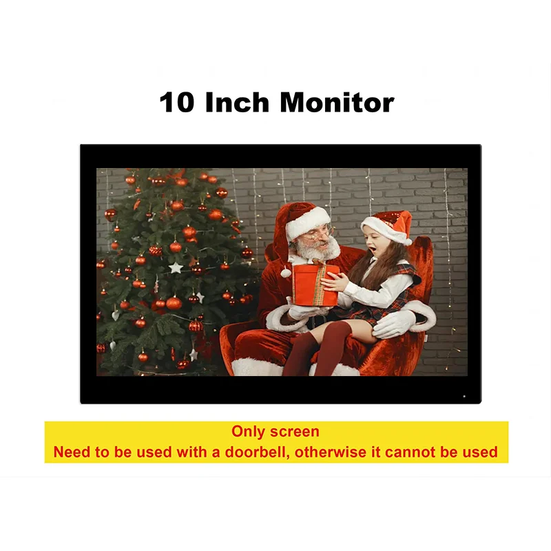 TUYA 스마트 1080P 무선 와이파이 비디오 초인종, 홈 인터콤 모니터, 컬러 터치 스크린 세트 아님, 10 인치