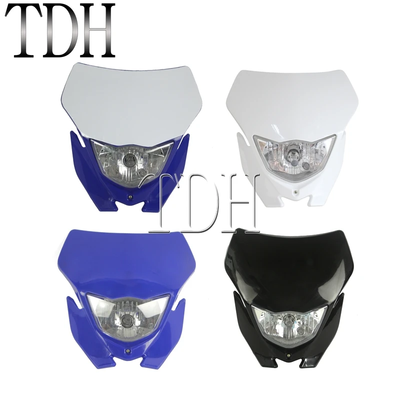 Motorcycle Supermoto Headlight Motocross Enduro Dirt Bike Head Light For Yamaha WRF250/400/426/450 YZ TTR WR MX White Blue Black