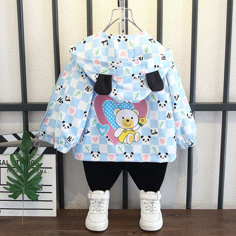 Girls' Splash Clothes Children's Jacket Boys' and Girls' Jacket Windproof Baby Cartoon Ocean Spring and Autumn