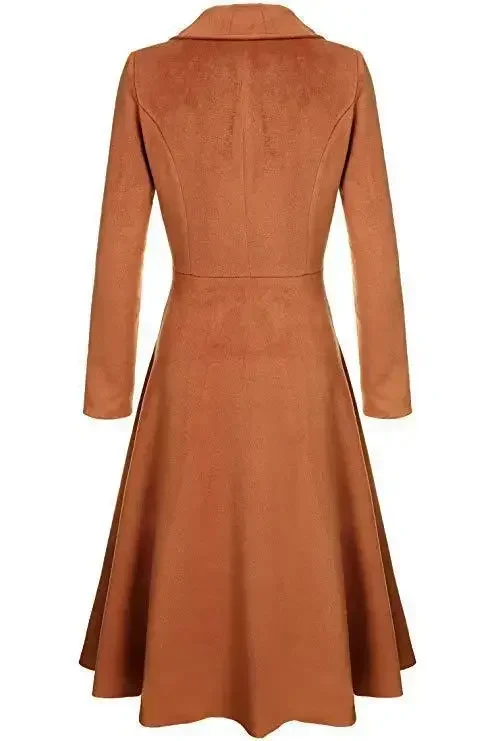 Abrigo de invierno para mujer, abrigo de mezcla Extra largo plisado de manga larga para niña, cortavientos de lana informal, abrigo de gran tamaño para mujer