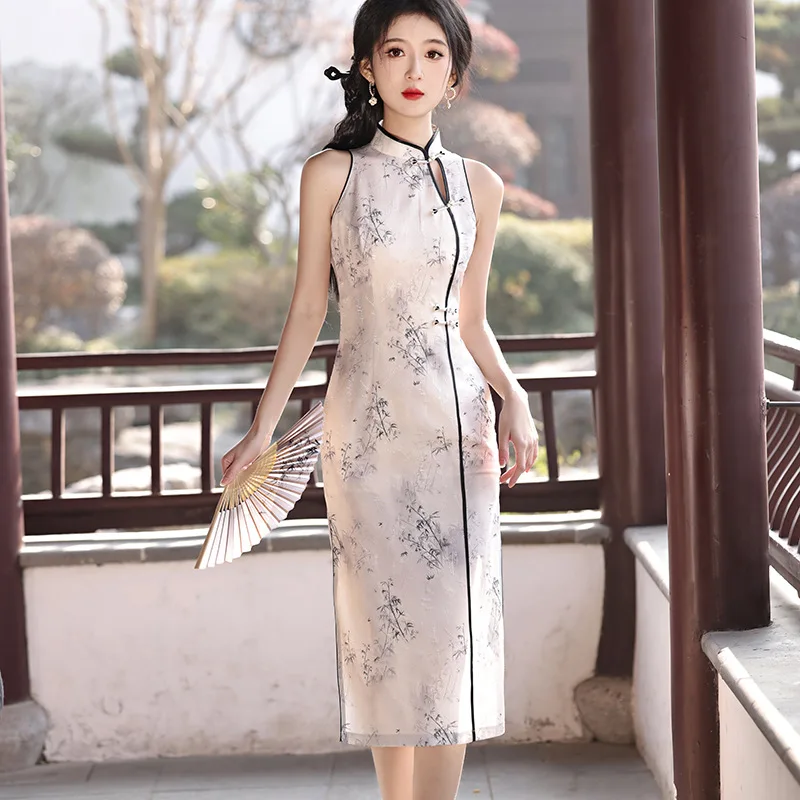 

Youth Style Qipao Women 2024 New Spring Summer Daily Improvement Chinese Style Linen Women's Cheongsam Dress