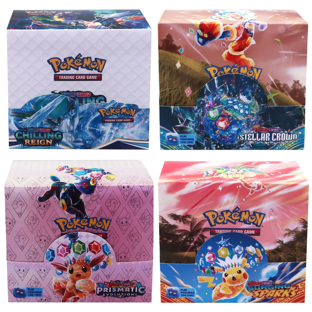 

324 шт. Pokemon TCG: Sword & Shield-Fusion Strike Booster Display Box (36 упаковок) Карточная игра для настольной игры DESTINED RIVALS Stellar Crown