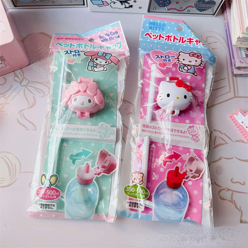 MINISO Sanrio Hello Kitty straw cover beverage bottle replacement cover Melody children anti-choking water bottle cover cute