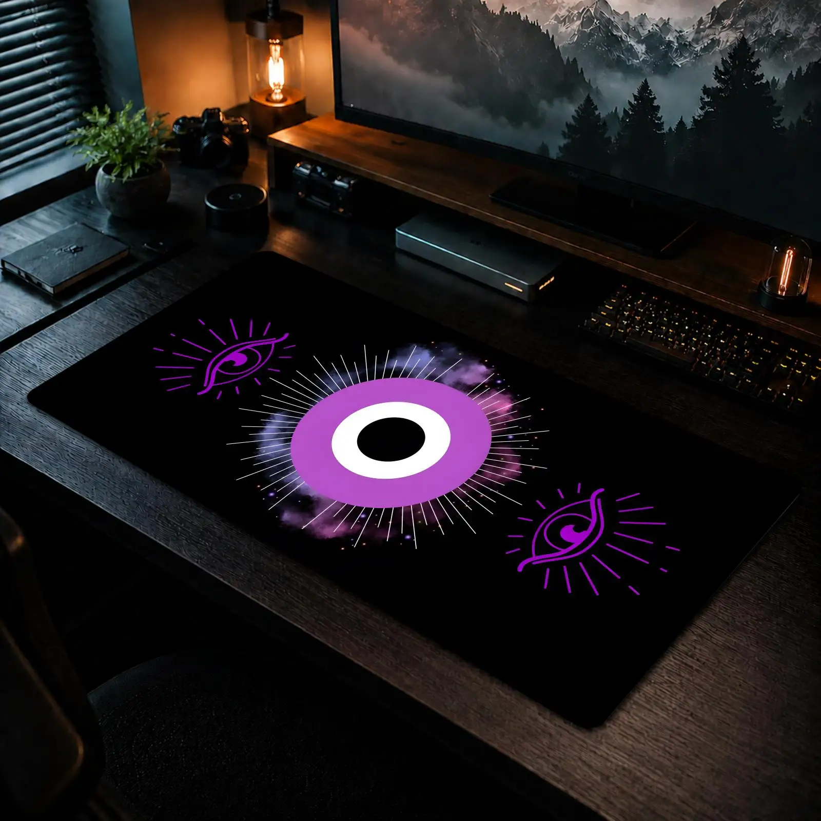 Evil Eye Illustrations Mouse Pad Gaming office Non-slip Desk Mat Diy Mousepad Large Game Keyboard overlock
