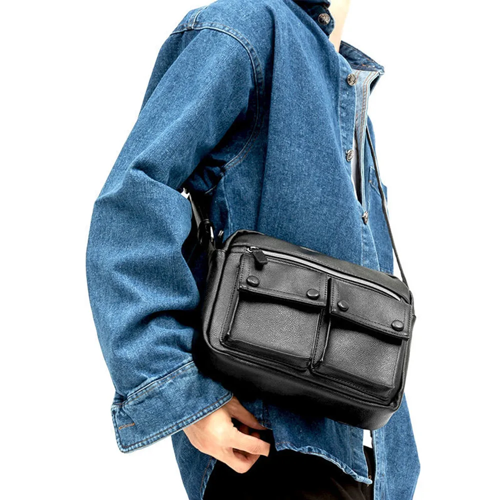 Lederen Schoudertassen Voor Mannen Gratis Verzending Mode Man Crossbody Tas Koreaanse Stijl Mannelijke Messenger Tas Koel Zijtassen