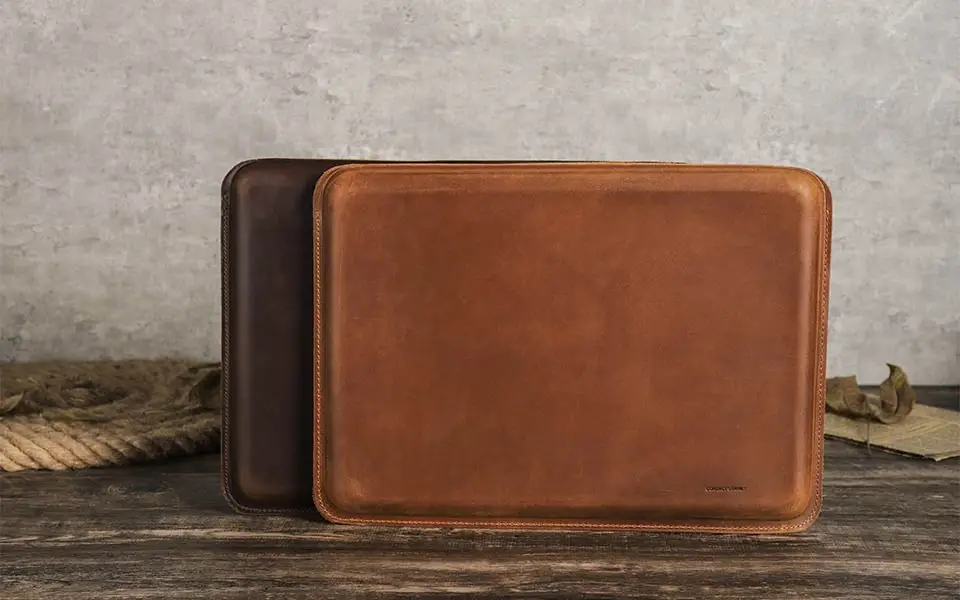 KONTAKTE FAMILIE Echtleder-Laptop-Hülle für MacBook Pro Air 13 14 16 M4 M3 M2 Cover HP DELL XPS 13 Computertasche Herren – Detail 3