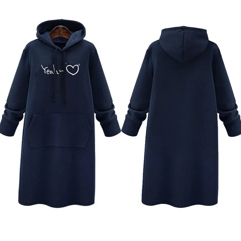 

One Piece Dropshipping Wholesale Taobao Supply Fleece-Lined Thickened200Korean Style Loose Slimming Mid-Length Hooded Sweater
